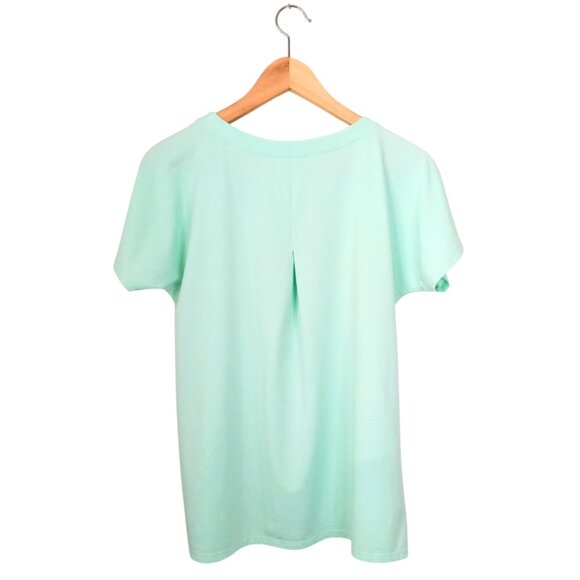 J.Jill Mint Green Luxe Supima Women’s Top - Short Sleeve Scoop Neck Tee, Size M - Picture 2 of 7